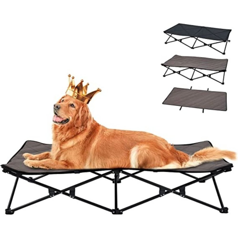 KingCamp Elevated Dog Bed with Separate Washable Sleeping Mat Raised Dog Bed Lar